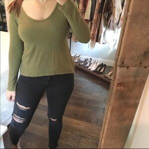 MeJane small military green long sleeve shirt
